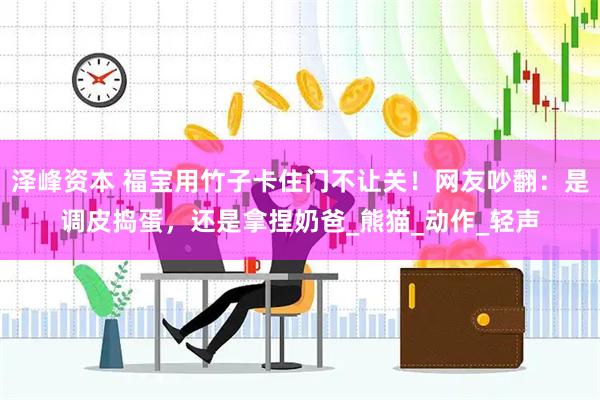 泽峰资本 福宝用竹子卡住门不让关！网友吵翻：是调皮捣蛋，还是拿捏奶爸_熊猫_动作_轻声